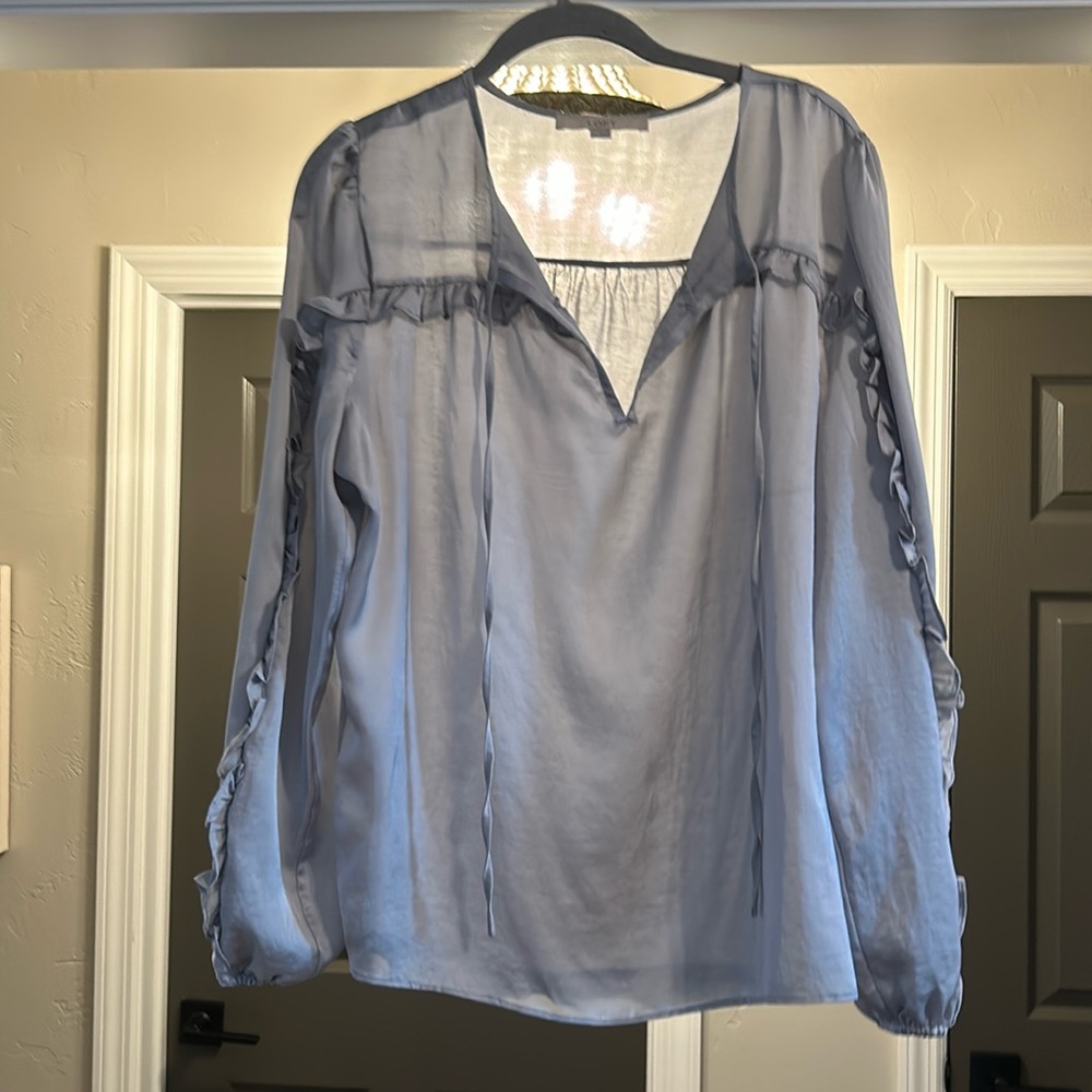 Silver satin blouse